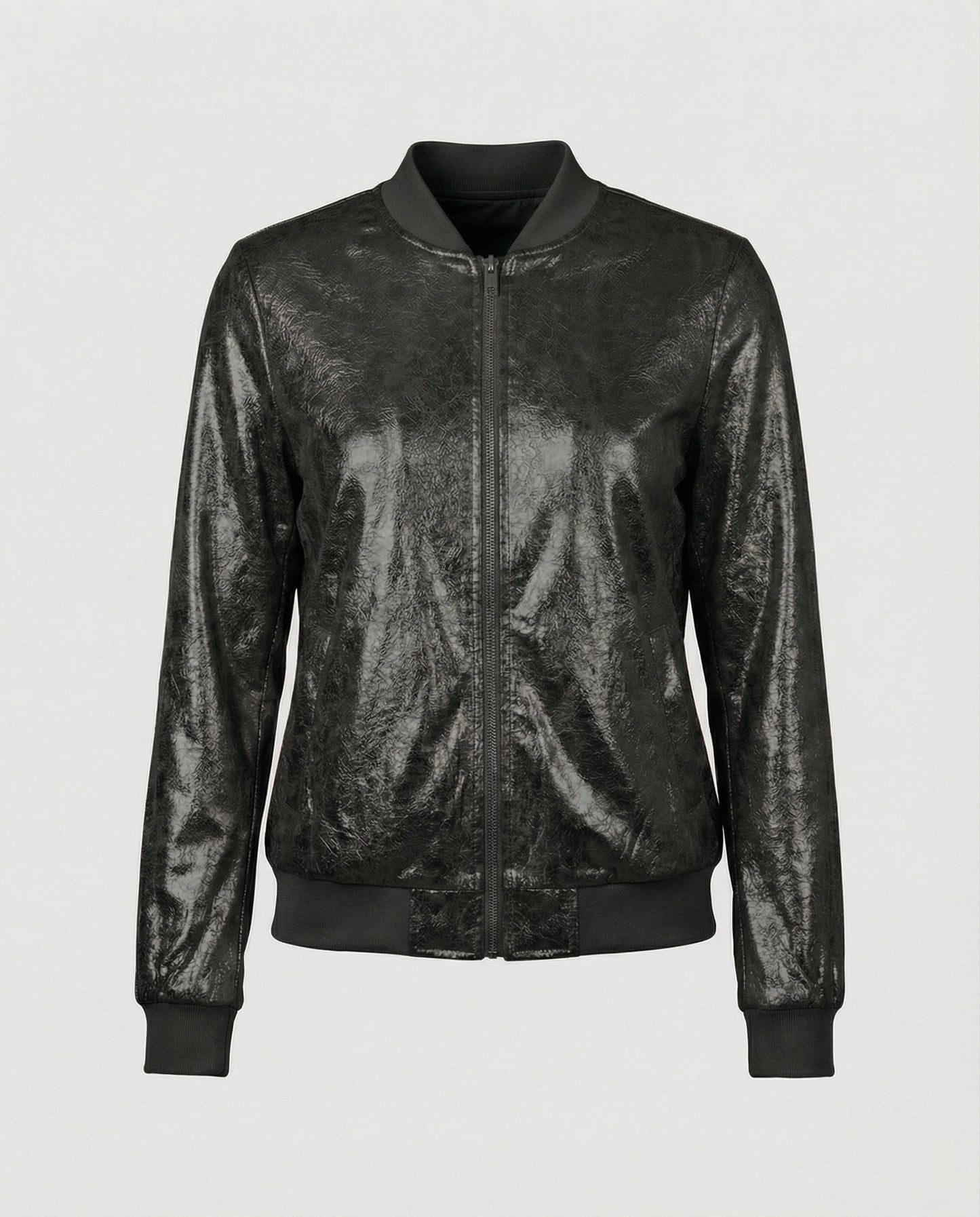 Almira - Shiny Womens Bomber Jacket With Zip
