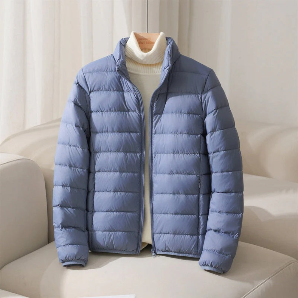 Puffer vinterjakke damer – Let quilted vinterjakke i bløde pastelfarver