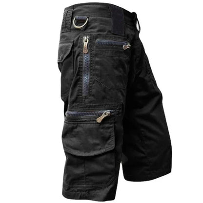Quick-drying outdoor cargo shorts for men – TrailFlex-Black-S-The Livary