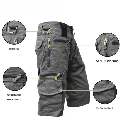 Quick-drying outdoor cargo shorts for men – TrailFlex-Gray-S-The Livary