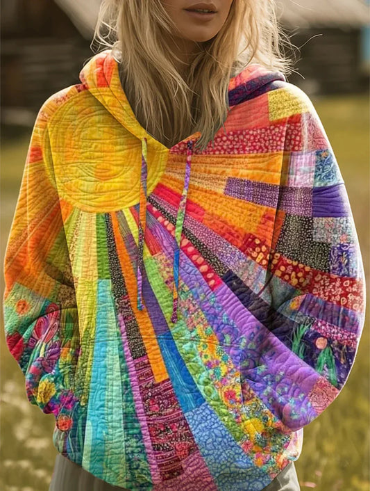 Laura™ | Bohemian Multicolor Patchwork Hoodie