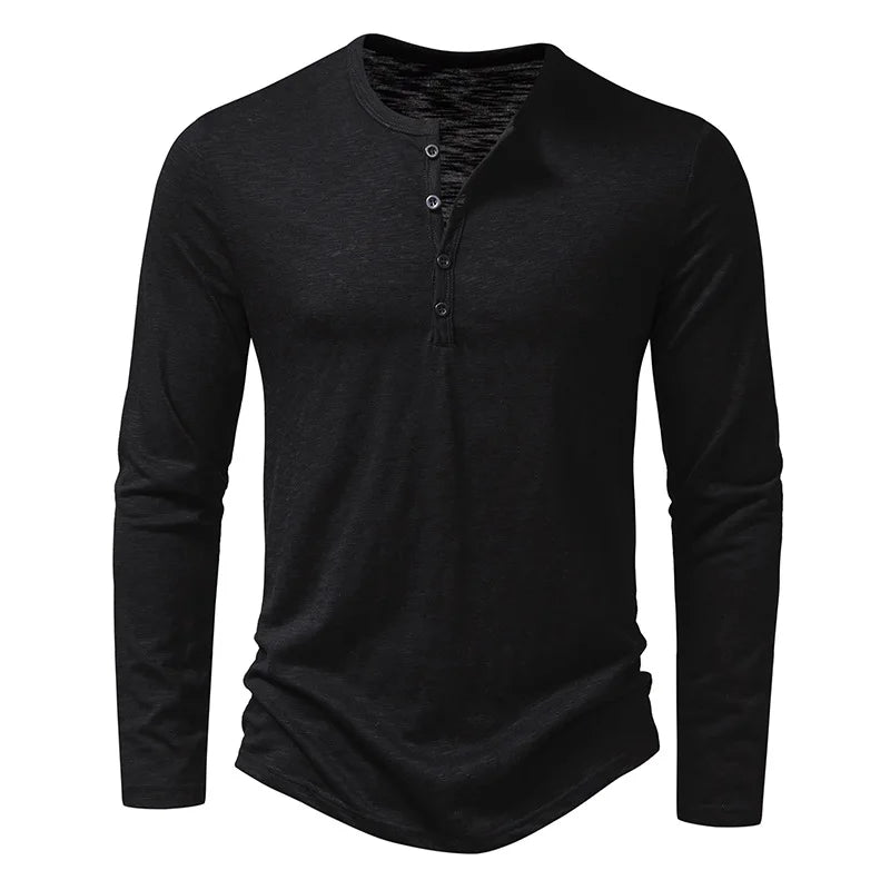 Evan | Slim Fit Long Sleeve Henley Shirt