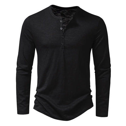 Evan | Slim Fit Long Sleeve Henley Shirt