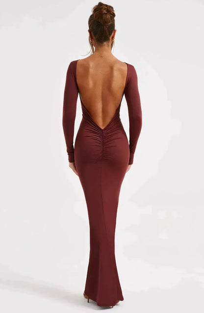 Azaïs™️ Low-cut maxi dress