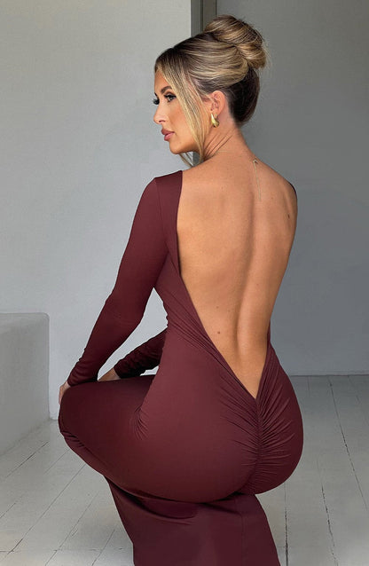 Azaïs™️ Low-cut maxi dress