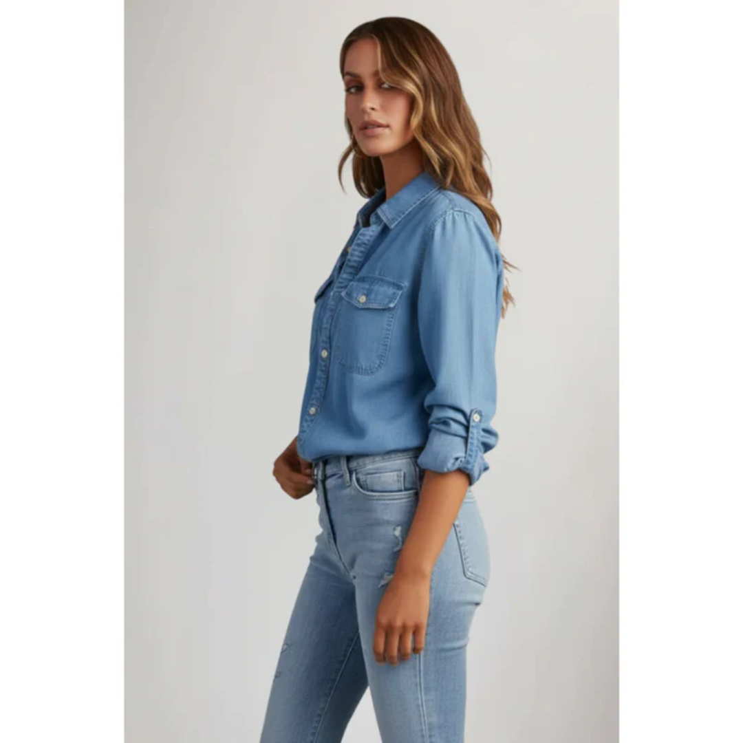 Ramona | Damen Bluse Langarm Elegant Freizeit Modern