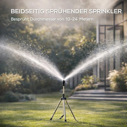 Rasensprenger mit Stativ | 360° Sprinkler | Gartenspritze | AquaVento