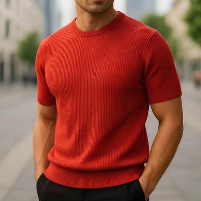 Maglione a Maniche Corte in Cashmere da Uomo