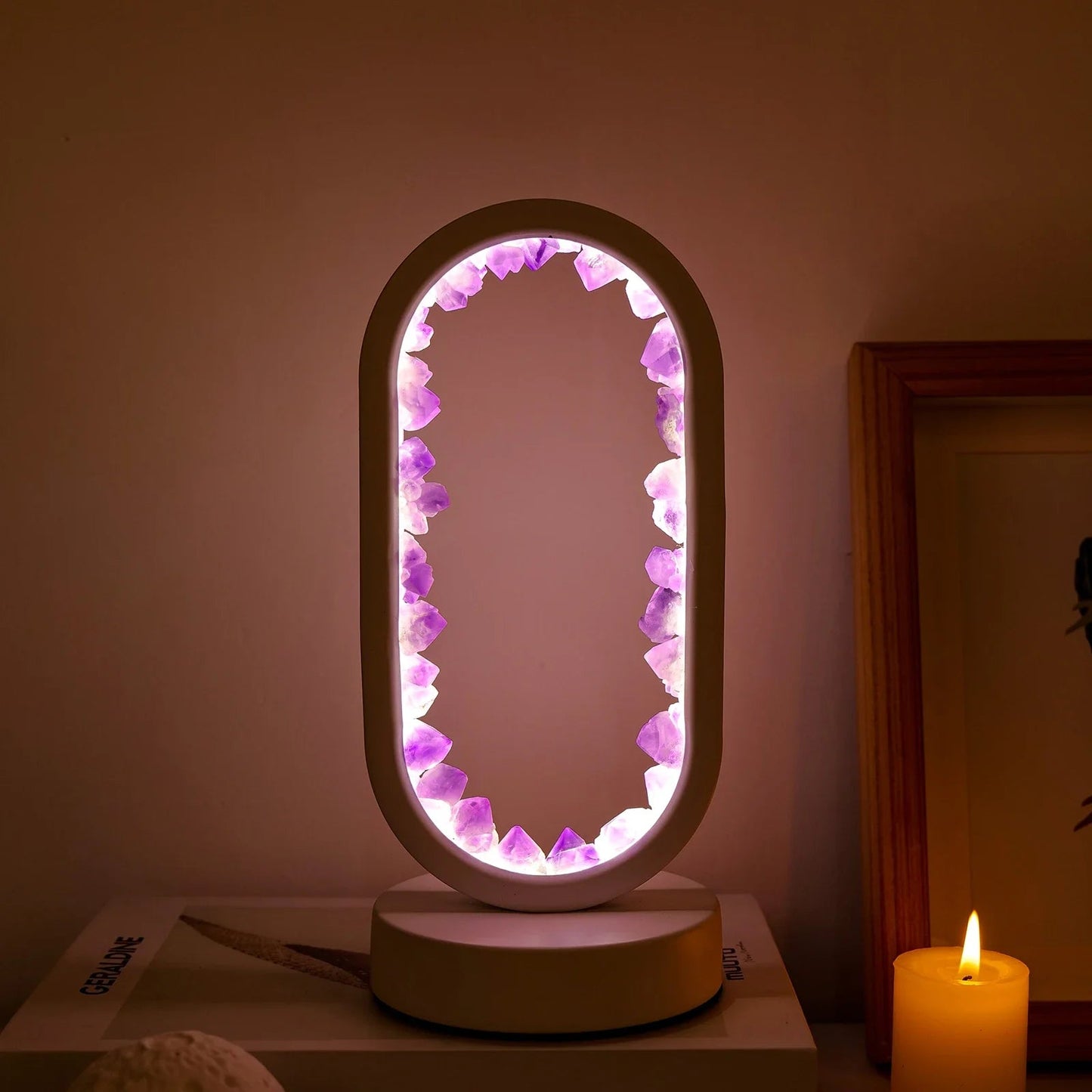 Ręcznie wykonana lampa ametystowa - Serenith-Ametyst Biały-Trend Polska