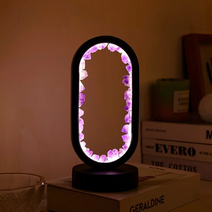 Ręcznie wykonana lampa ametystowa - Serenith-Ametyst Czarny-Trend Polska