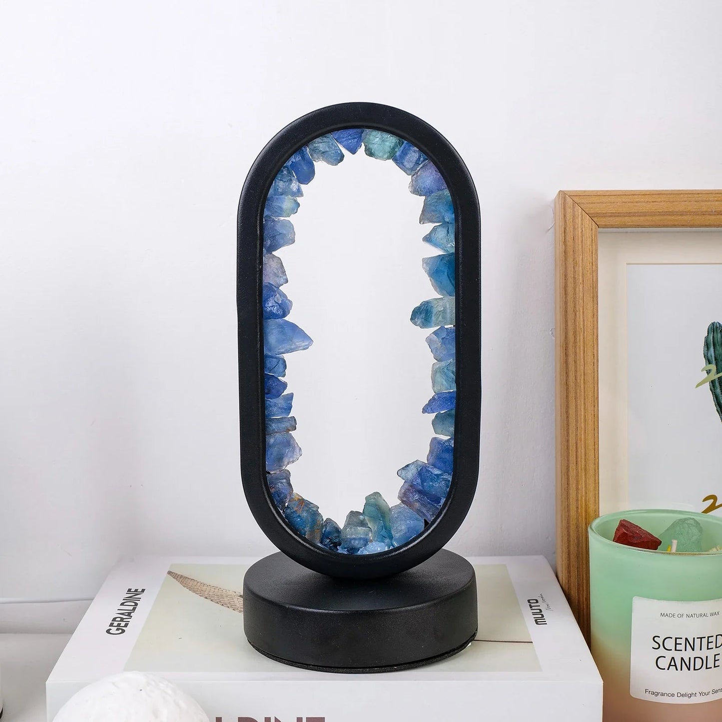 Ręcznie wykonana lampa ametystowa - Serenith-Ametyst Surowy Czarny-Trend Polska