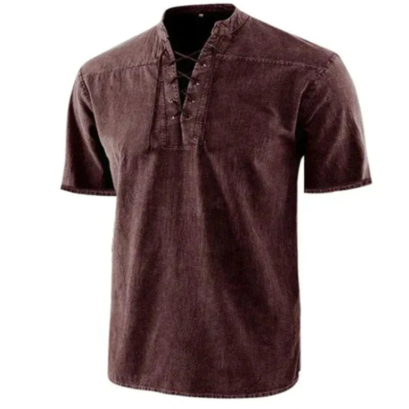 Men’s V Neck Shirt – Breathable Cotton Blend T Shirt Casual Short Sleeve Comfortable Stylish Everyday Wear