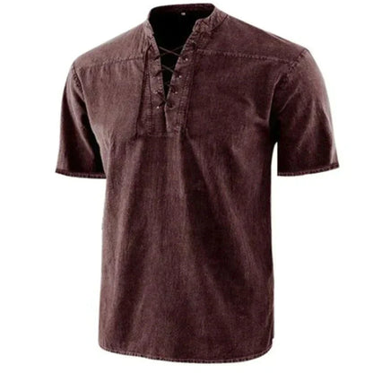 Men’s V Neck Shirt – Breathable Cotton Blend T Shirt Casual Short Sleeve Comfortable Stylish Everyday Wear