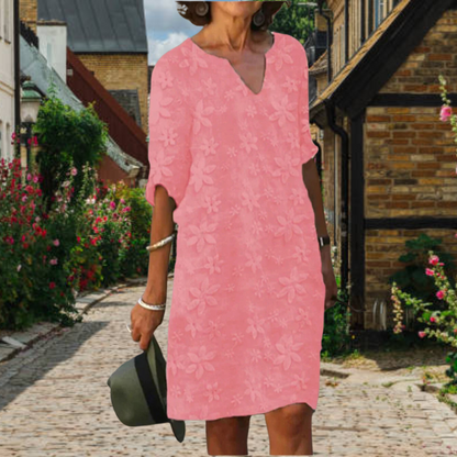 Anaïs – Robe mini à motif floral manches 3/4 femme