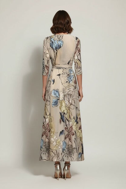 Floral Midi Dress with Flowing Silhouette and Feminine Fit