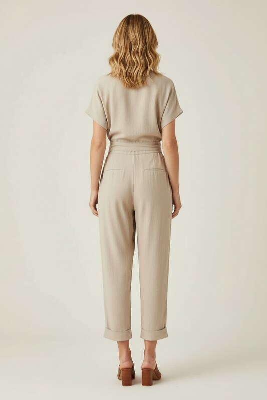 Wrap Front Two Piece Set with Tailored Trousers