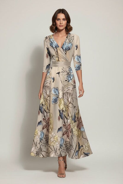 Floral Midi Dress with Flowing Silhouette and Feminine Fit
