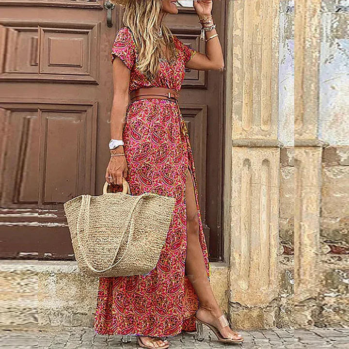 Justine | Sukienka Boho z Paskiem