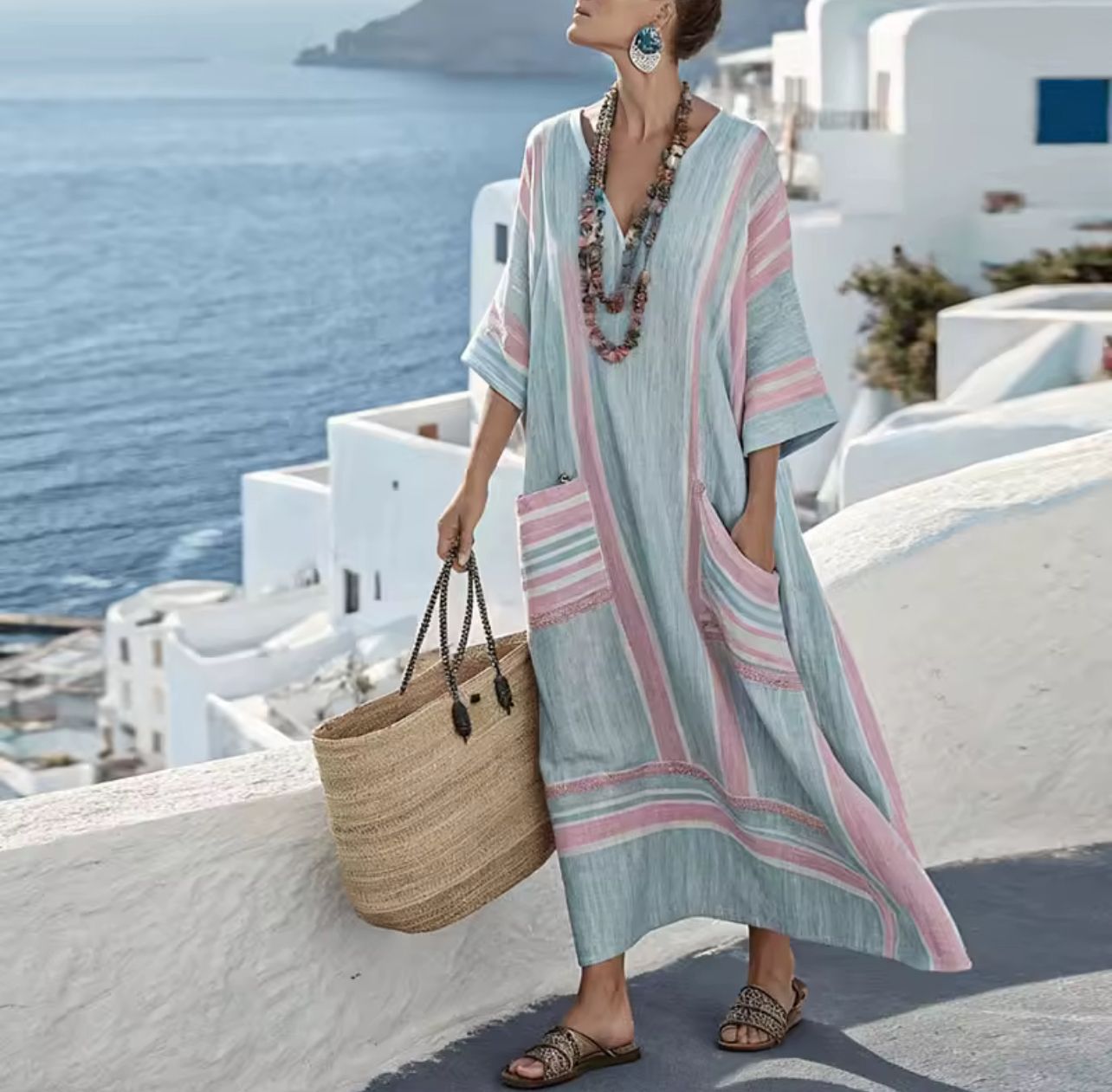 Mary | Long Strand Dress for a Stylish Summer Look