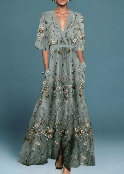 Romi - Vestido maxi floral elegante - Ines Braga