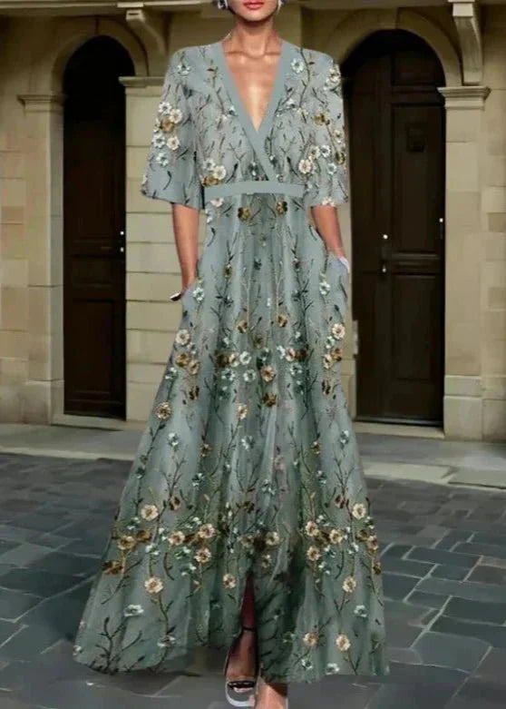 Romi - Vestido maxi floral elegante - Ines Braga