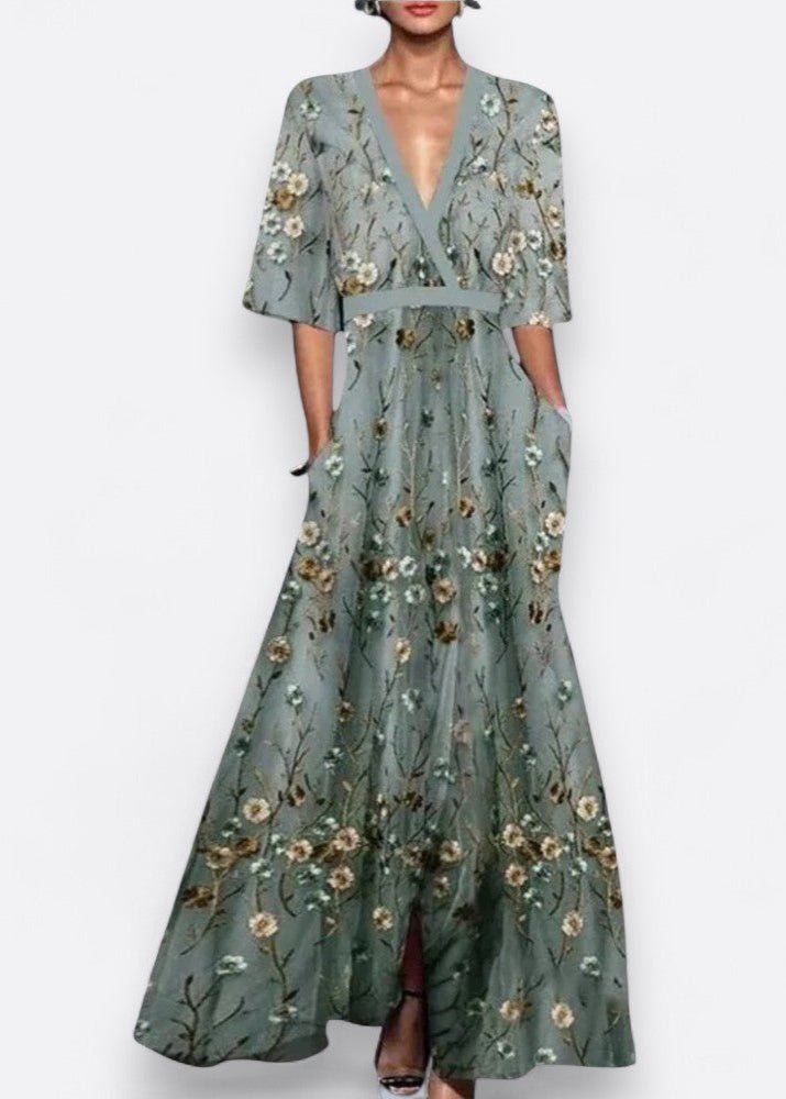 Romi - Vestido maxi floral elegante - Ines Braga