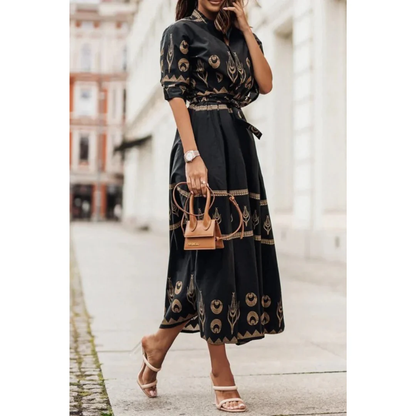 Romina | Damen Sommerkleid Midi im Boho Stil mit Silhouette