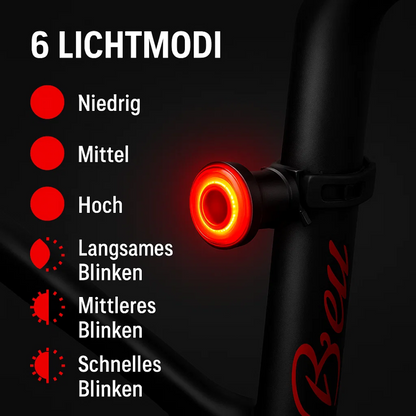 Rücklicht & Bremslicht für Fahrrad und Rennrad mit 6 Modi und Akku | Lumirad