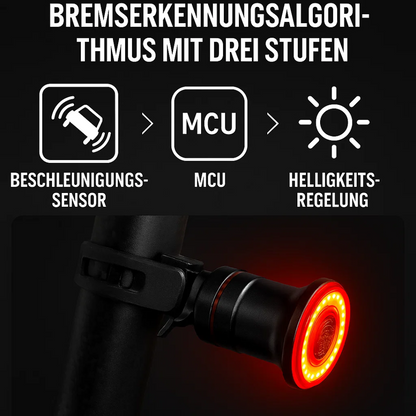 Rücklicht & Bremslicht für Fahrrad und Rennrad mit 6 Modi und Akku | Lumirad