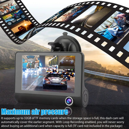 4-Inch Dual Lens Touchscreen Dash Camera for Front and Rear