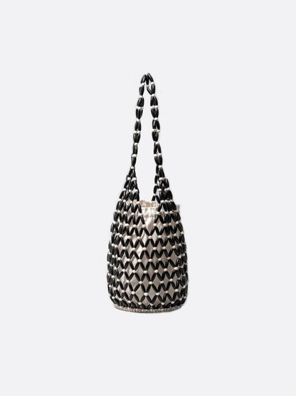 Boho Wooden Bead Crossbody Handbag