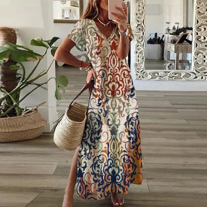 Sara | Damen Elegant Sommer Maxikleid