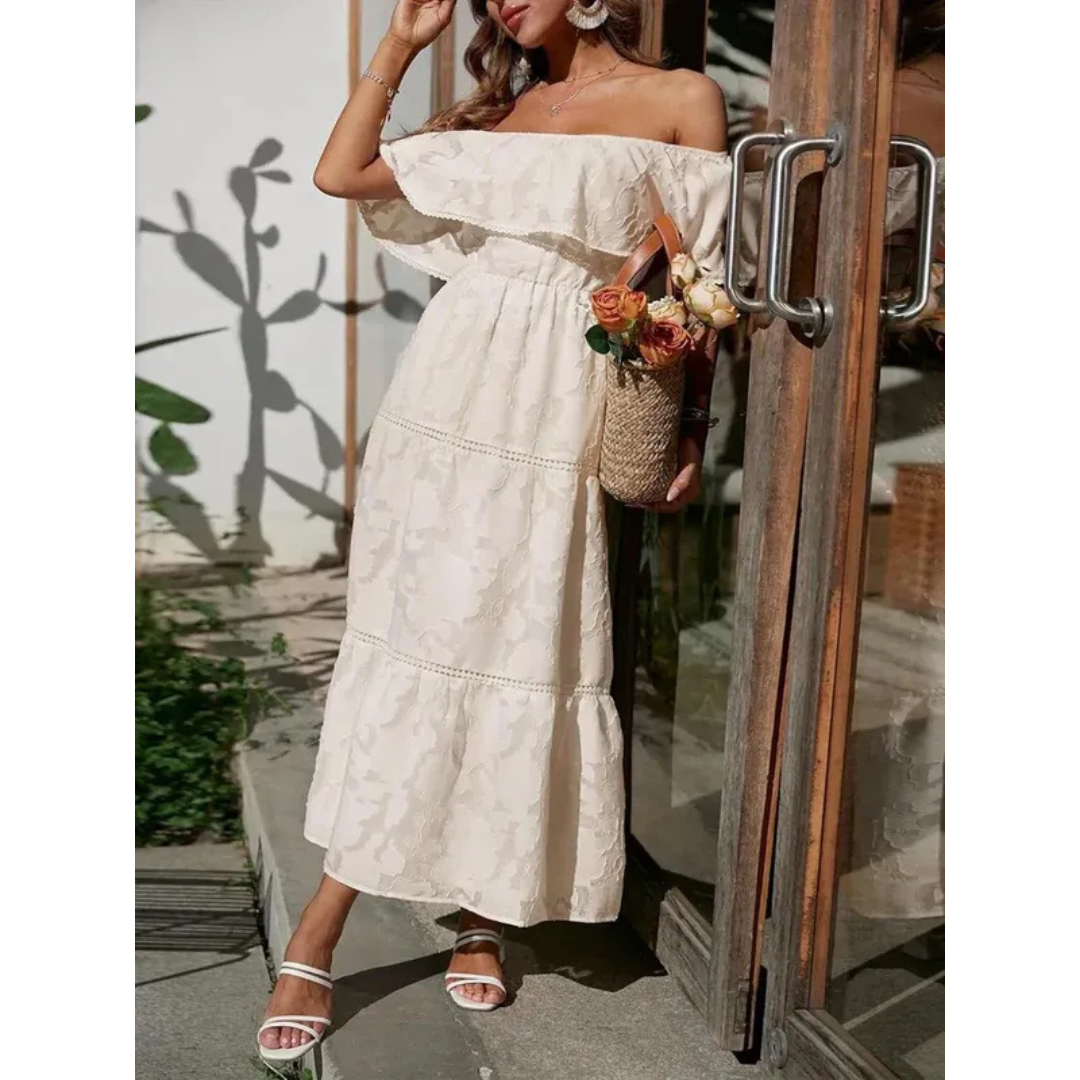 Saskia | Damen Sommerkleid Maxi mit ausgestelltem Schnitt