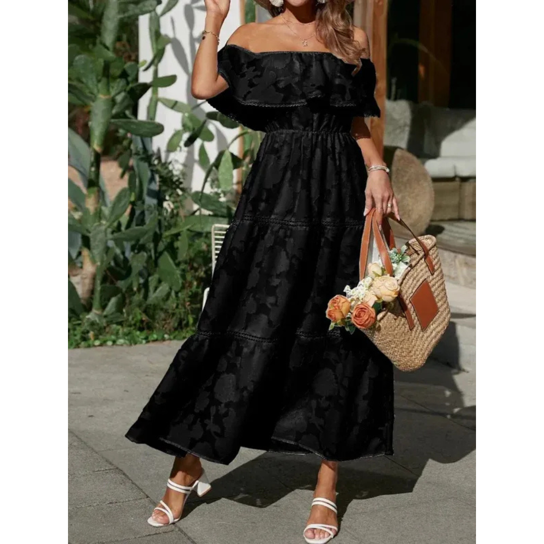 Saskia | Damen Sommerkleid Maxi mit ausgestelltem Schnitt