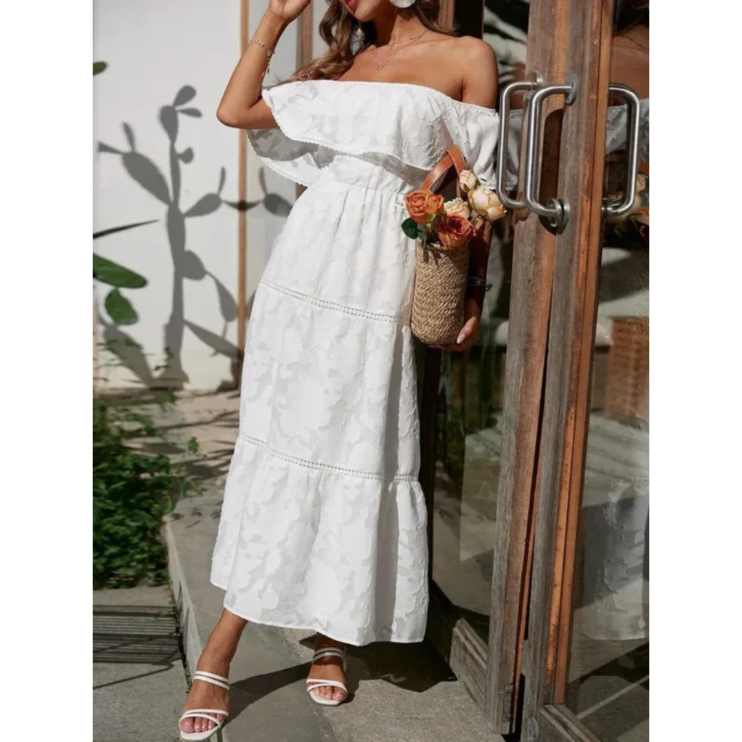 Saskia | Damen Sommerkleid Maxi mit ausgestelltem Schnitt
