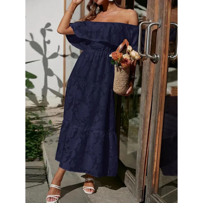 Saskia | Damen Sommerkleid Maxi mit ausgestelltem Schnitt
