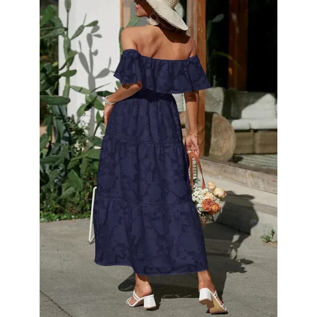 Saskia | Damen Sommerkleid Maxi mit ausgestelltem Schnitt