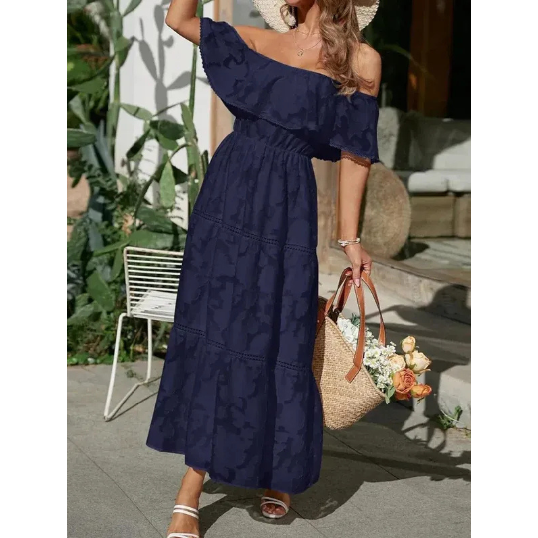 Saskia | Damen Sommerkleid Maxi mit ausgestelltem Schnitt