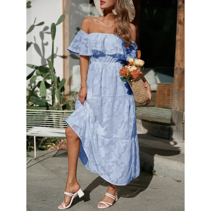 Saskia | Damen Sommerkleid Maxi mit ausgestelltem Schnitt