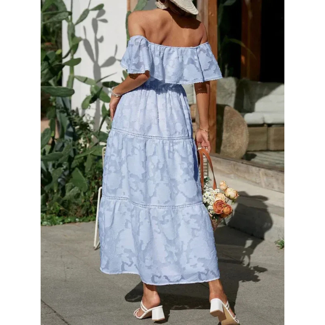 Saskia | Damen Sommerkleid Maxi mit ausgestelltem Schnitt