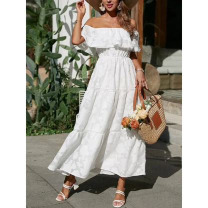 Saskia | Damen Sommerkleid Maxi mit ausgestelltem Schnitt