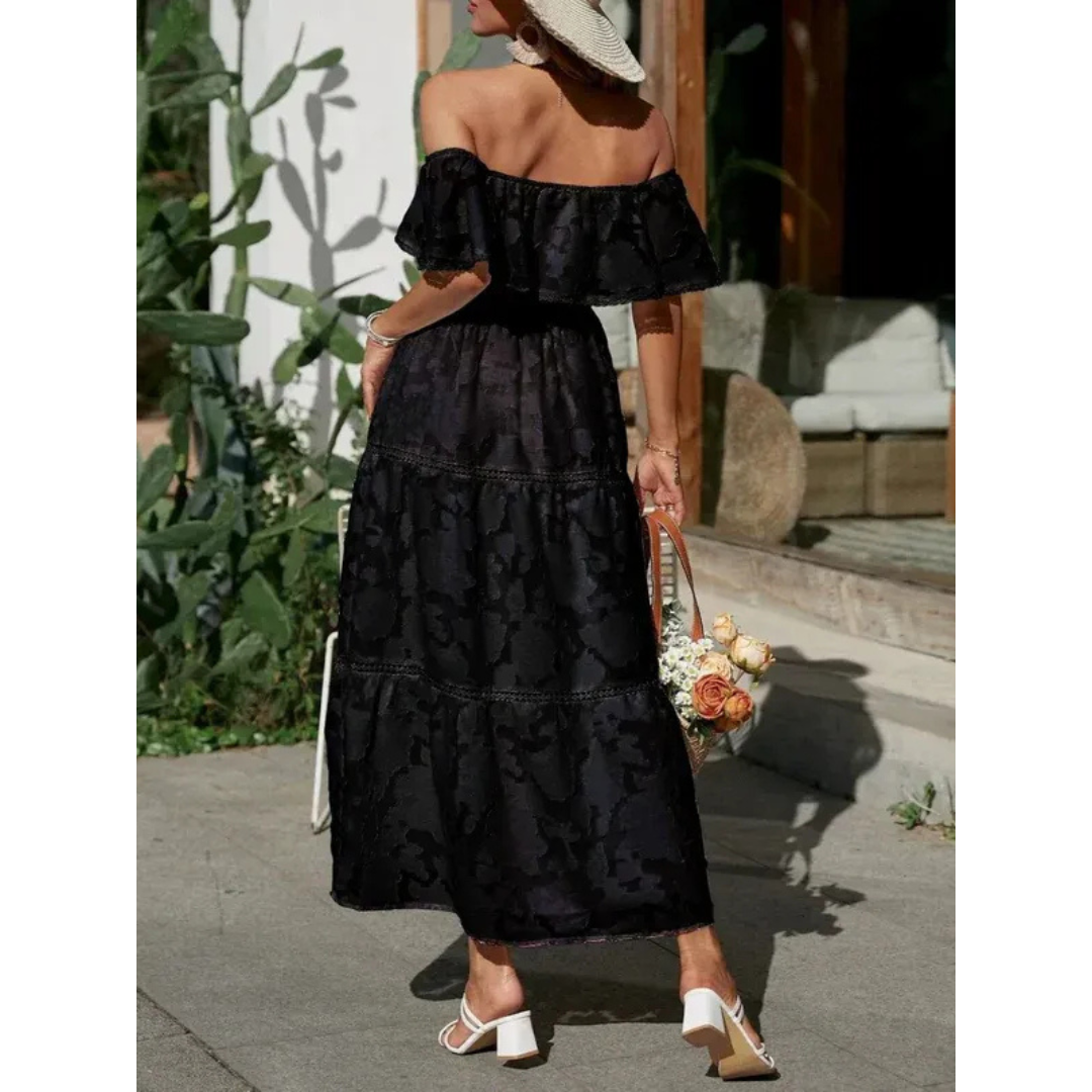 Saskia | Damen Sommerkleid Maxi mit ausgestelltem Schnitt