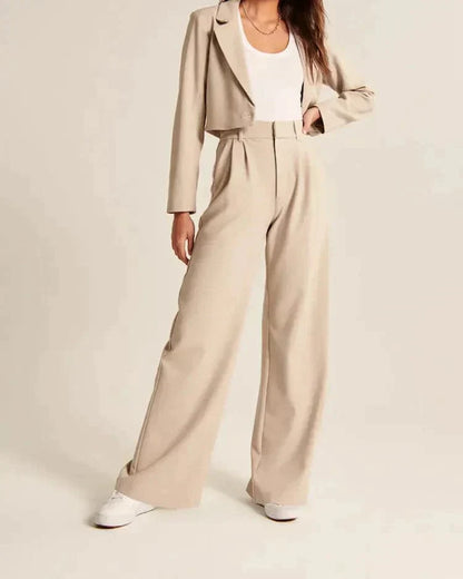 Bequeme Hochtaillierte Weite Passform Hose für einen Stilvollen Look