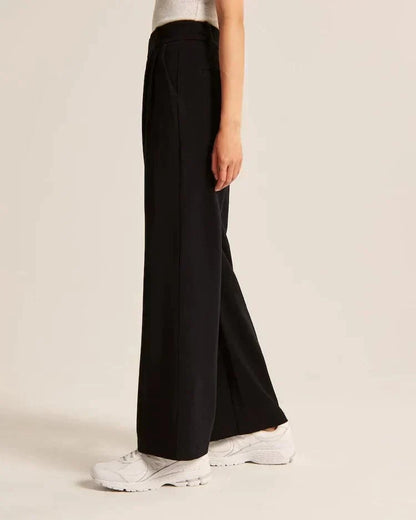 Bequeme Hochtaillierte Weite Passform Hose für einen Stilvollen Look