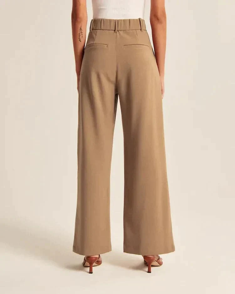 Bequeme Hochtaillierte Weite Passform Hose für einen Stilvollen Look