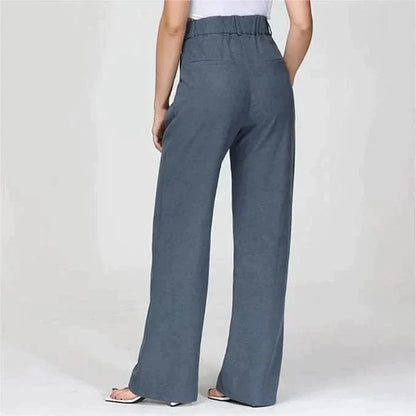 Bequeme Hochtaillierte Weite Passform Hose für einen Stilvollen Look