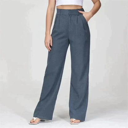 Bequeme Hochtaillierte Weite Passform Hose für einen Stilvollen Look