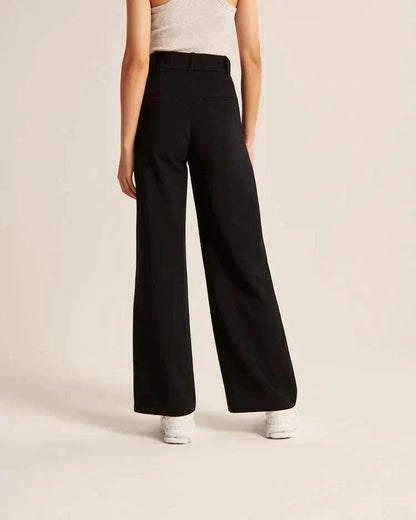 Bequeme Hochtaillierte Weite Passform Hose für einen Stilvollen Look