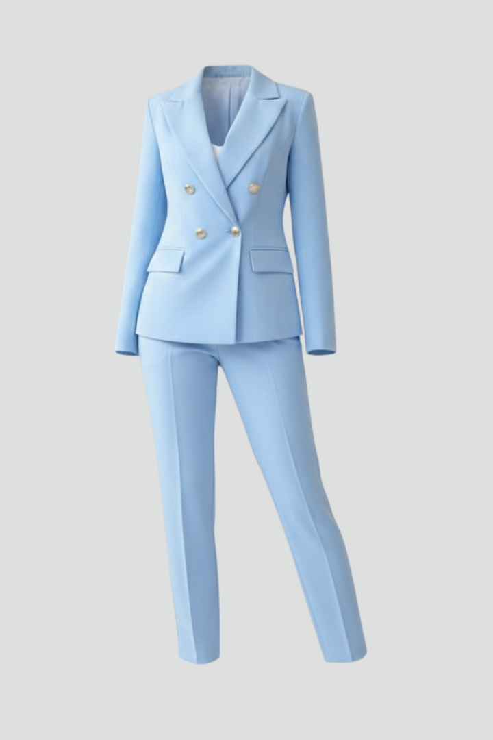 Women's Double Breasted Blazer Suit Set