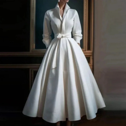 Serena | Damen Weißes Midikleid Alltag